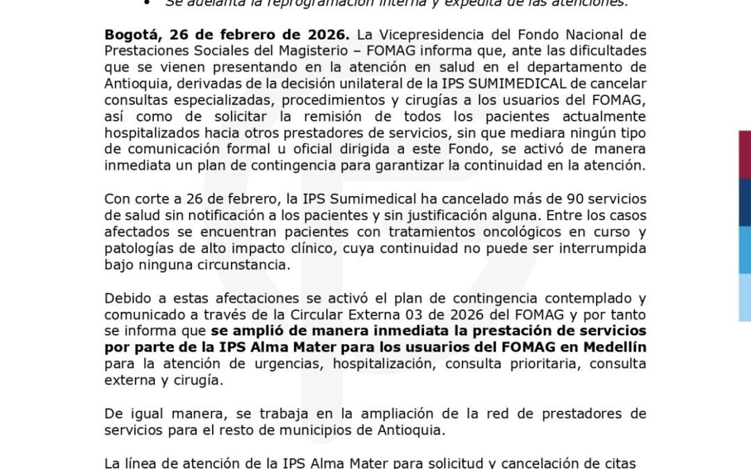 La Salud del Magisterio no se Suspende. Se Garantiza.