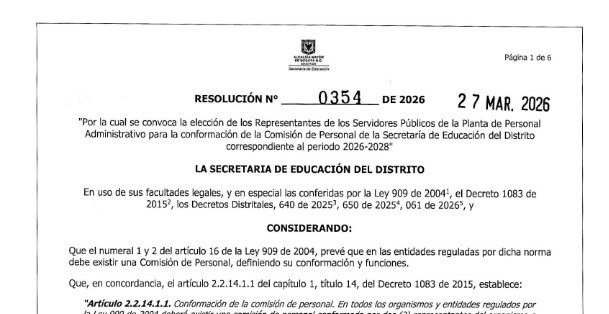 RESOLUCION No. 354 DEL 27 DE MARZO DE 2026